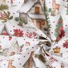 Dekostoff Canvas winterliches Dorf – weiss/dunkelrot,  thumbnail number 3