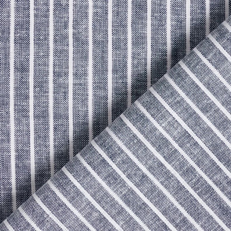 Leinen-Baumwoll-Mix breite Streifen – nachtblau/weiss,  image number 4