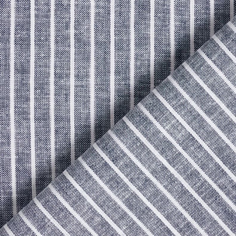 Leinen-Baumwoll-Mix breite Streifen – nachtblau/weiss, image number 4
