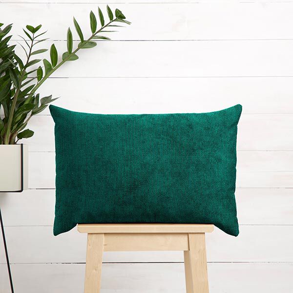 Polsterstoff Cordoptik Wellen – tannengrün | Reststück 50cm