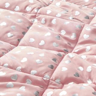 Steppstoff Herzen – rosa/silber, 