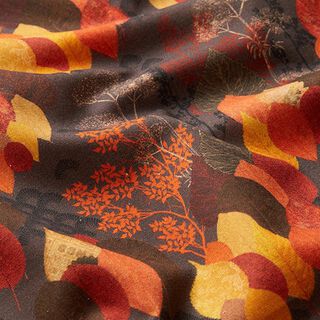 Baumwollstoff Cretonne Herbstwald – terracotta/pfirsichorange, 