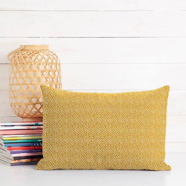 Baumwollstoff Cretonne kleine tupfen – sonnengelb | Reststück 50cm