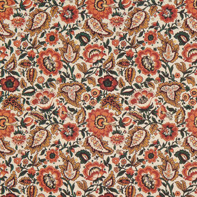 Dekostoff Gobelin Retro floral – hellbeige/kupfer, 