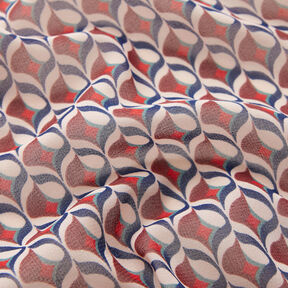Chiffon Retromuster – weiss/dunkelrot, 