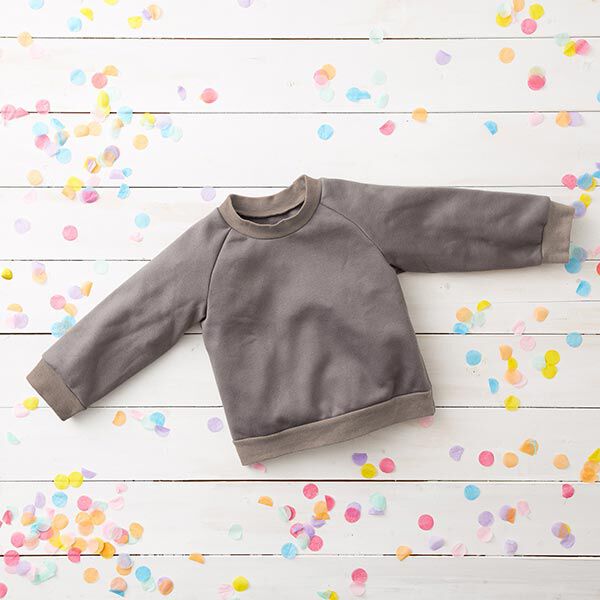 Bündchenstoff Uni – dunkeltaupe | Reststück 50cm