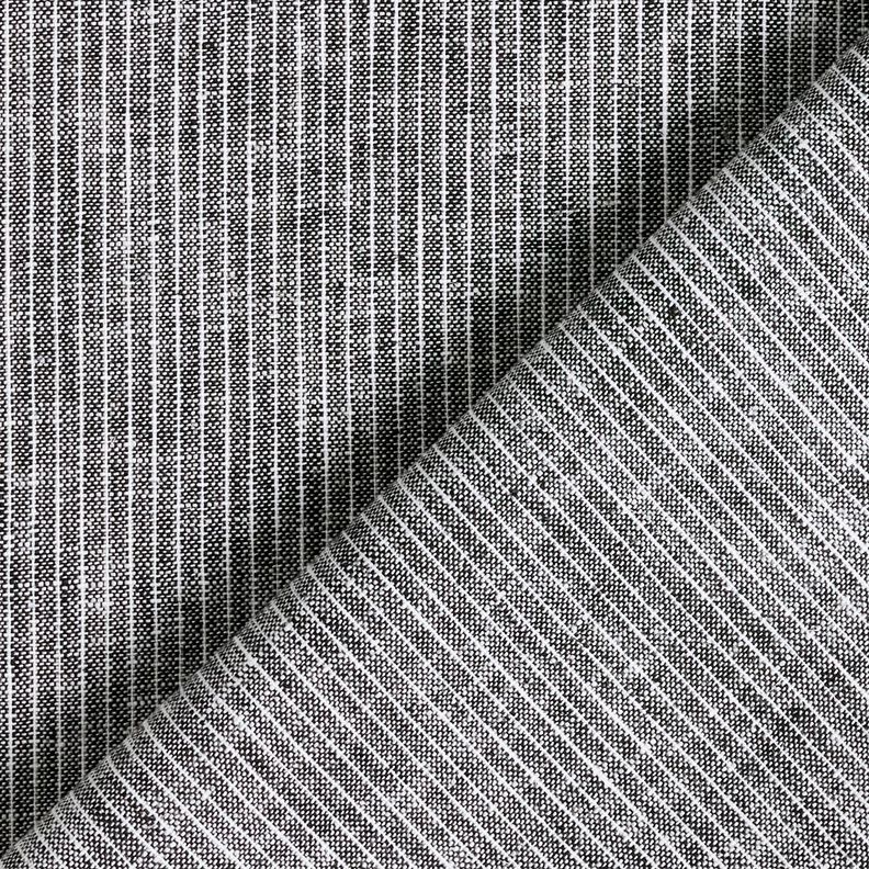 Leinen-Baumwoll-Mix schmale Streifen – schwarz/weiss, image number 4