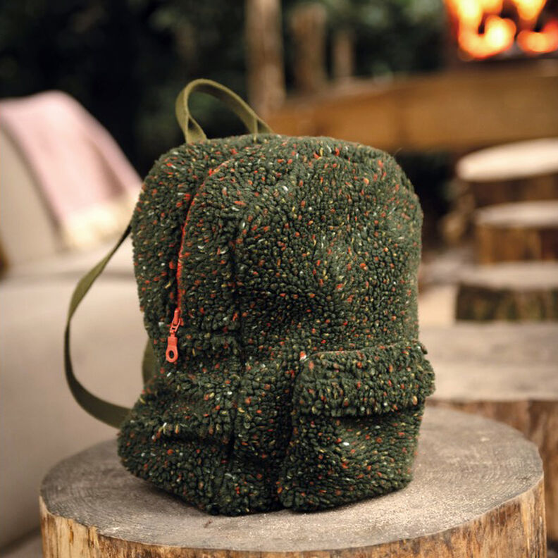 Teddyplüsch Tweed Melange | Poppy Fabrics – dunkelgrün, image number 6