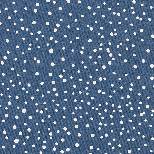Baumwolljersey unregelmäßige Punkte – jeansblau,  image number 1