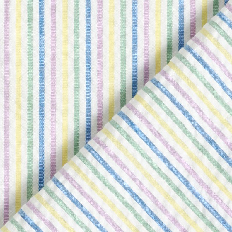 Seersucker Baumwolle Streifen-Mix – weiss,  image number 4