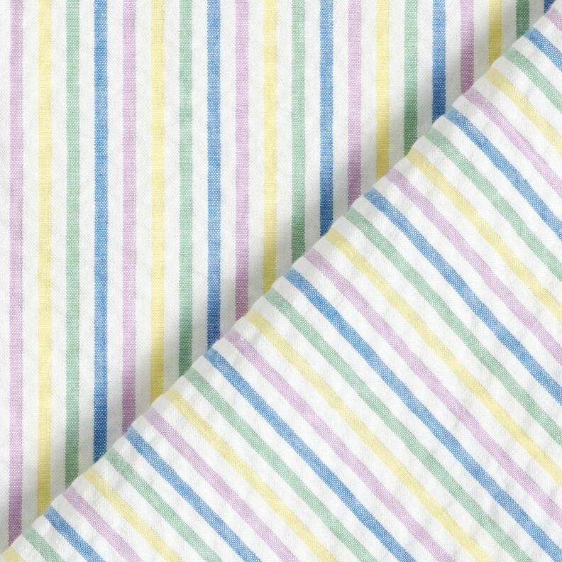 Seersucker Baumwolle Streifen-Mix – weiss, image number 4