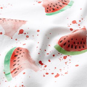 Baumwolljersey Wassermelonen | Glitzerpüppi – weiss, 
