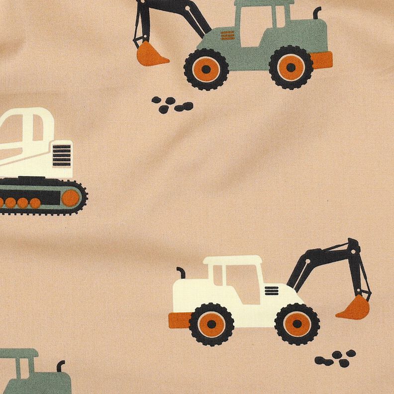 Baumwollpopeline Bagger und Trecker | Poppy Fabrics – beige,  image number 2