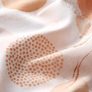 Bio French Terry Sommersweat abstrakte geometrische Figuren – weiss/apricot, 