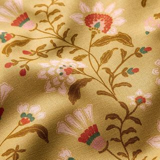 Beschichtete Baumwolle Blumen – gelbbraun, 