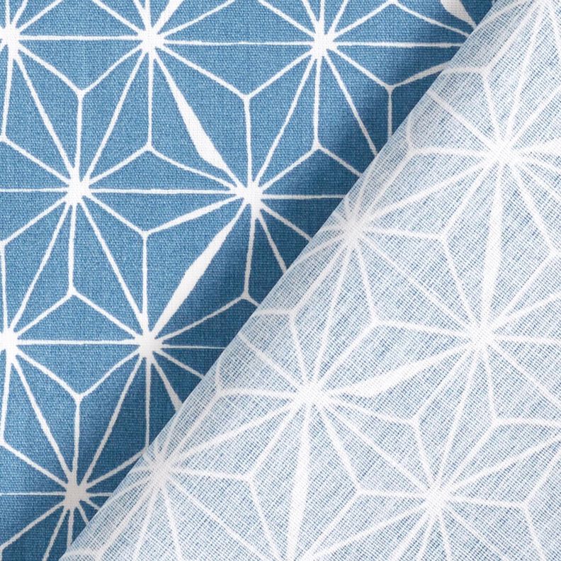 Beschichtete Baumwolle grafische Sterne – blau/weiss,  image number 5