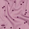 Rippenjersey verstreute Herzen | Poppy Fabrics – pastellviolett/merlot,  thumbnail number 2