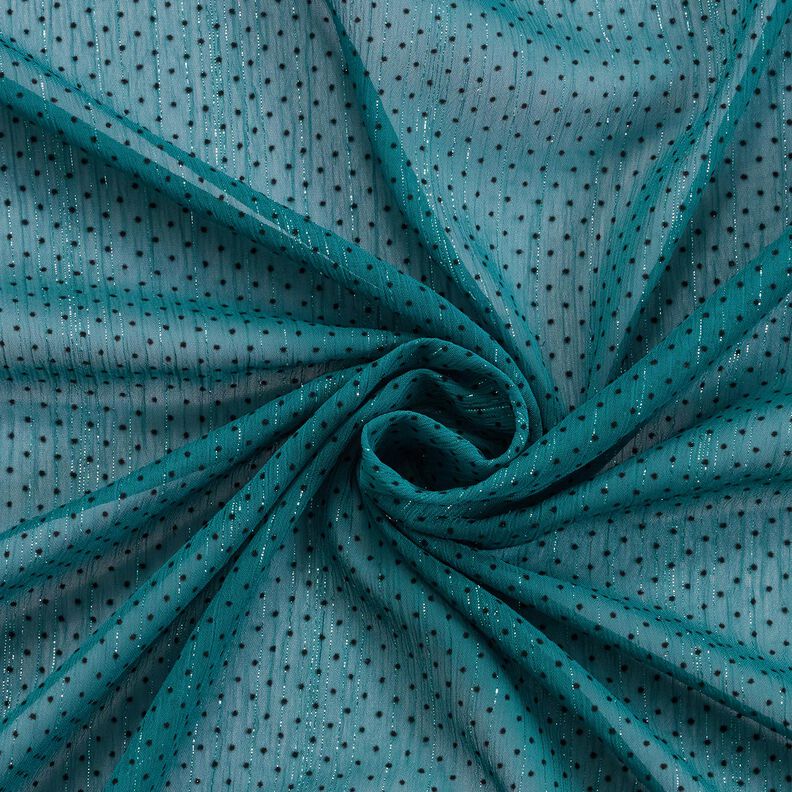 Chiffon Glitzerstreifen und Pünktchen – petrol,  image number 3