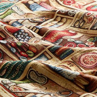 Jacquardstoff Gobelin Nähutensilien – beige, 