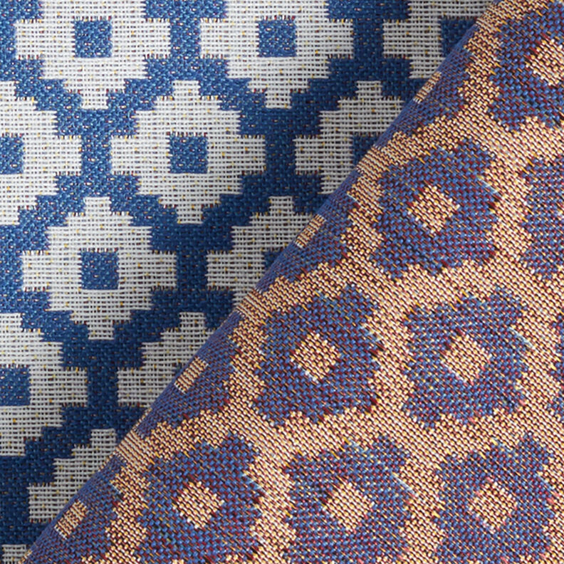 Outdoorstoff Jacquard Rauten – blau,  image number 4