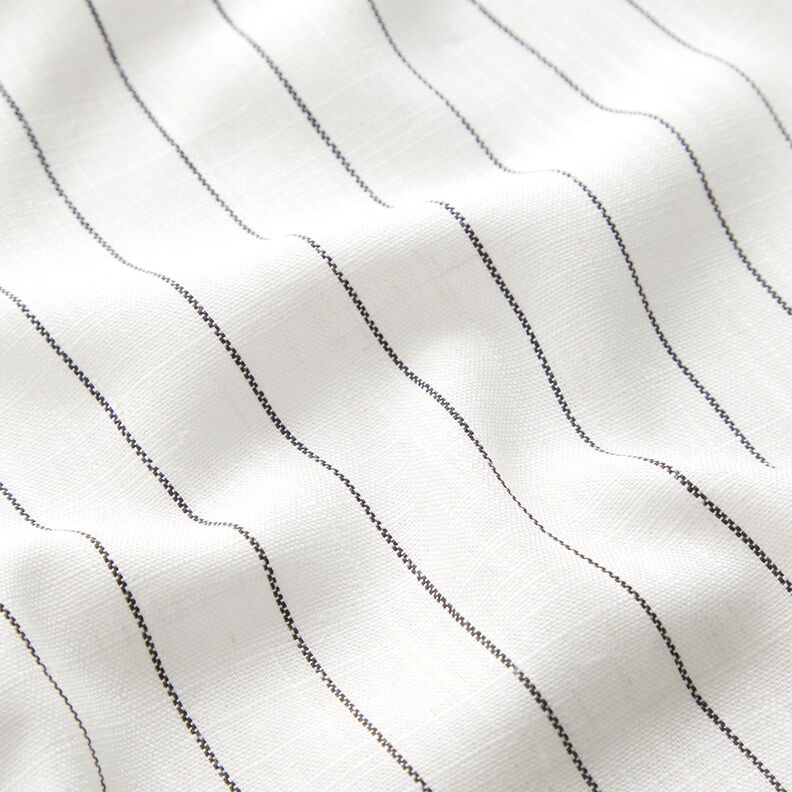 Viskose-Leinen-Mix breite Nadelstreifen – wollweiss/schwarz,  image number 2
