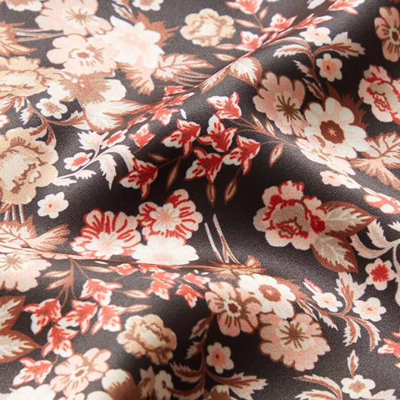 Satin liebliche Blumen – schwarz,  image number 2