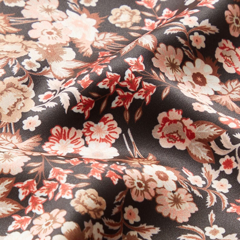 Satin liebliche Blumen – schwarz, image number 2