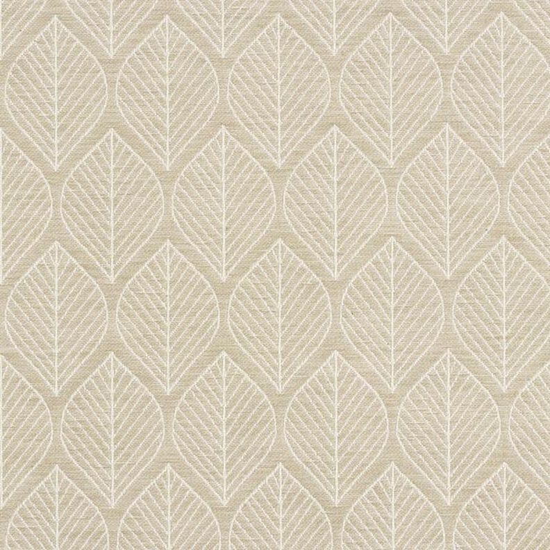 Dekostoff Jacquard Blätter – beige,  image number 1