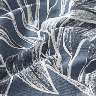 Dekostoff Canvas Exotische Blätterskizzen – stahlblau | Reststück 50cm