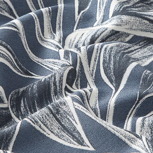 Dekostoff Canvas Exotische Blätterskizzen – stahlblau | Reststück 50cm