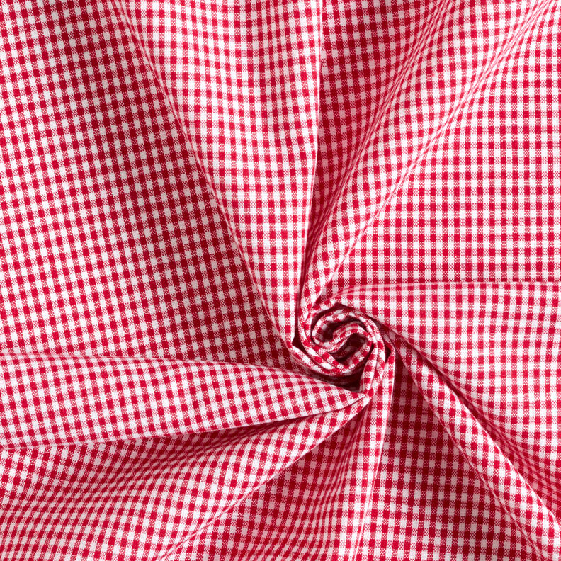 Baumwollstoff Vichykaro 0,2 cm – rot/weiss,  image number 3