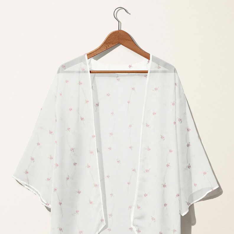 Softmesh gestickte Blümchen – weiss/rosé, image number 7