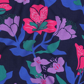 LENZING™ ECOVERO™ Viskosestoff Amira Floral | Nerida Hansen – nachtblau/intensiv pink, 