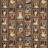 Dekostoff Halbpanama Katzen Portraits – dunkelgrün/gold,  thumbnail number 1