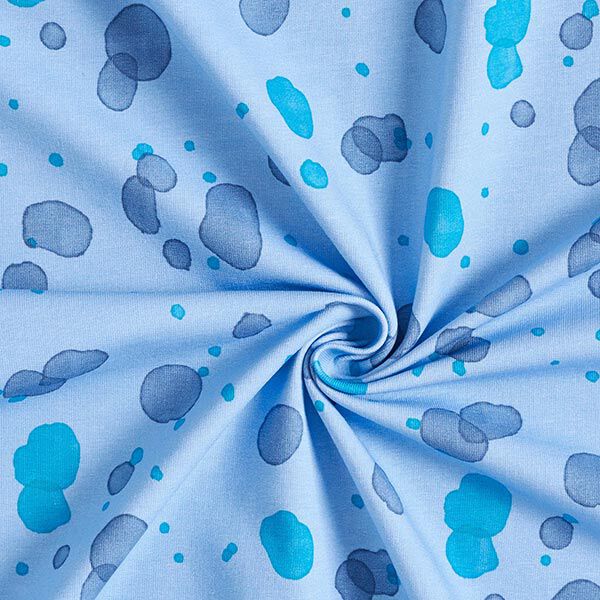 French Terry Sommersweat Aquarellkleckse | PETIT CITRON – hellblau, image number 3