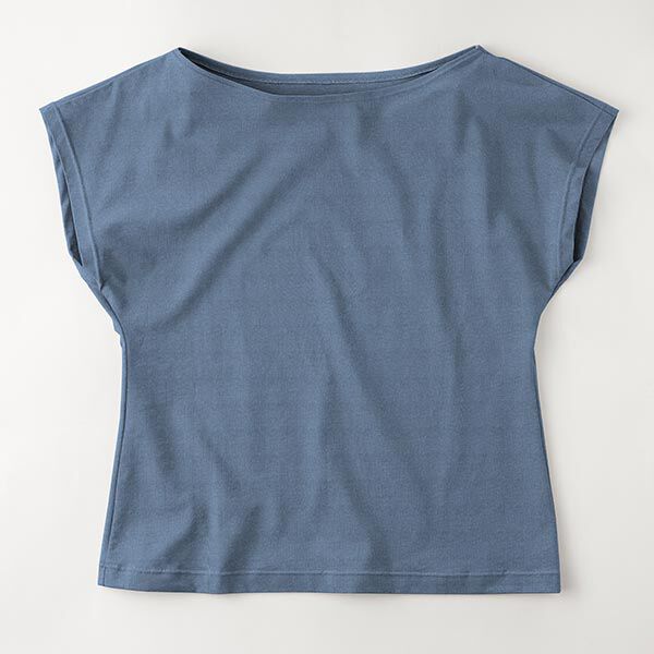 Baumwolljersey Medium Uni – jeansblau | Reststück 50cm