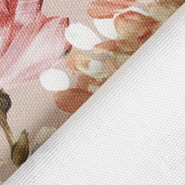 Halb-Panama Dekostoff Floris – beige/rosa,  image number 3