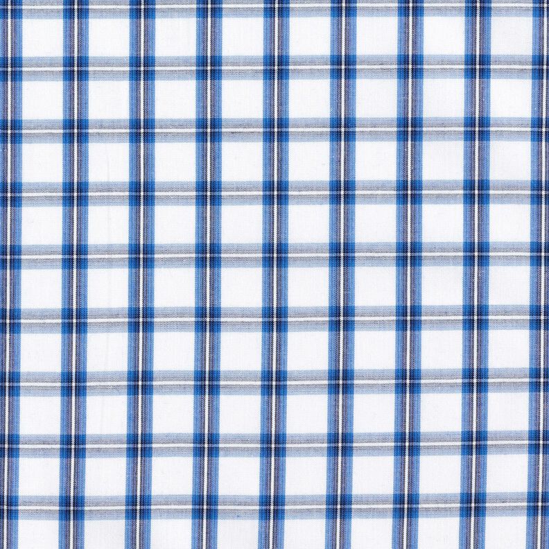 Baumwollstoff Hemden-Karo – weiss/blau, image number 1
