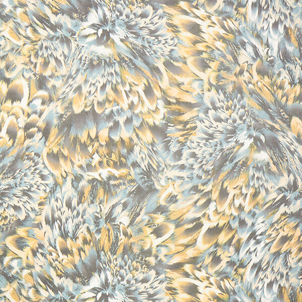 Chiffon Seidenmix abstrakte Blätter – grün/gelboliv, image number 1