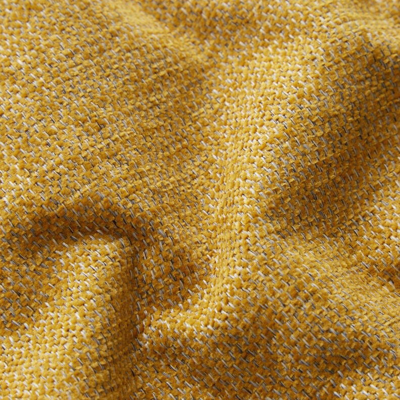 Polsterstoff Chenille Melange – currygelb/silbergrau, image number 2