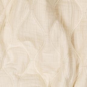 Steppstoff Musselin Wellen – wollweiss, 