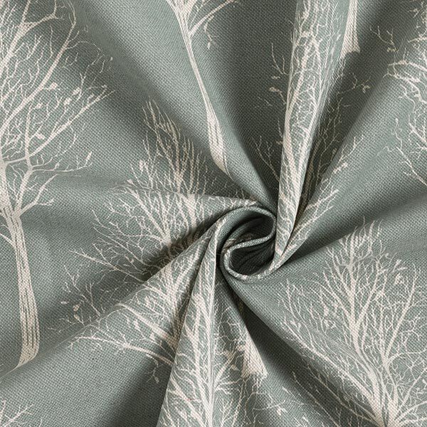 Dekostoff Halbpanama Baum-Silhouette – schilf/natur