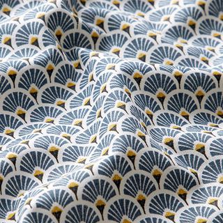 Beschichtete Baumwolle kleine Fächer – jeansblau, 