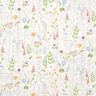 Dekostoff Halbpanama gezeichnete Wildblumen – weiss/rosa,  thumbnail number 1