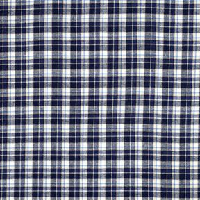 Baumwollflanell kleines Karo – marineblau/wollweiss, 