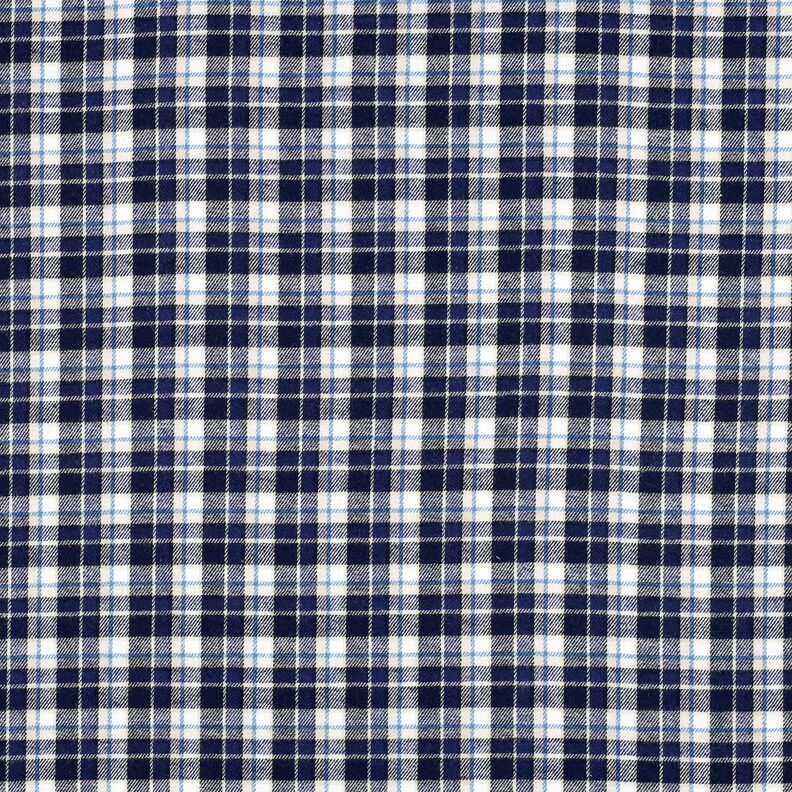 Baumwollflanell kleines Karo – marineblau/wollweiss, image number 1