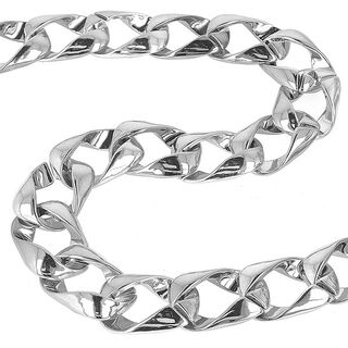 Gliederkette [ Breite: 25 mm ] – silber metallic, 
