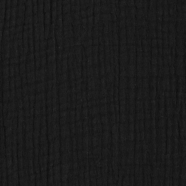 GOTS Dreilagiger Baumwoll-Musselin – schwarz