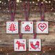 Stickset Nordische Christbaumanhänger – rot/blau,  thumbnail number 2