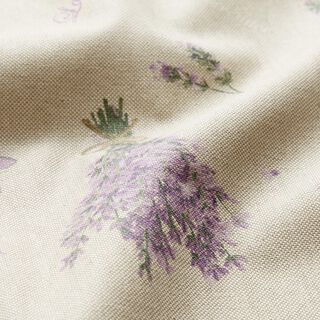 Beschichtete Baumwolle Lavendel-Strauß – natur/lavendel, 